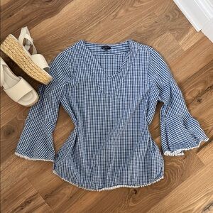 Hannah Blue Checkered Blouse